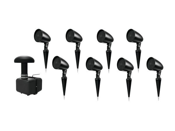 OMNITRONIC Set GSUB-8 In-Ground Subwoofer + 8x PS-2.5GS Projector Speaker