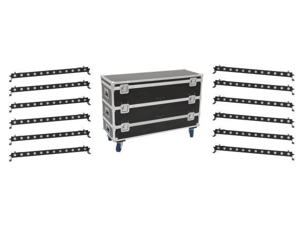 EUROLITE Set 12x LED BAR-12 QCL RGBA Bar + Case L