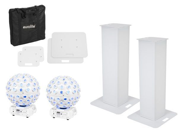 EUROLITE Set 2x Stage Stand 100cm + 2x LED B-40 HCL Beam Effect white