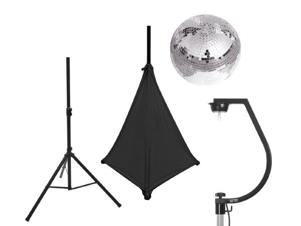 EUROLITE Set Mirror ball 30cm with stand and tripod cover black