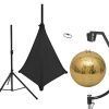 EUROLITE Set Mirror ball 50cm gold with stand and tripod cover black
