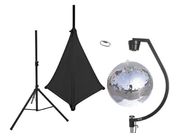 EUROLITE Set Mirror ball 50cm with stand and tripod cover black