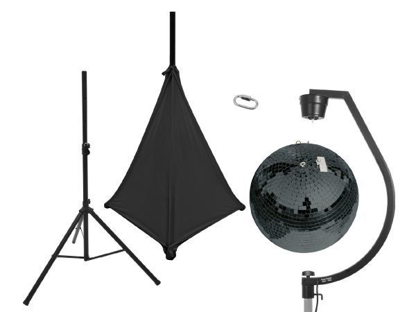 EUROLITE Set Mirror ball 50cm black with stand and tripod cover black