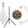 EUROLITE Set Mirror ball 30cm gold with stand and tripod cover white