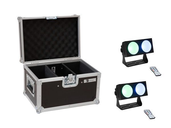 LED fényeffekt RGB színkeveréssel EUROLITE Set 2x LED CBB-2 COB RGB Bar + Case