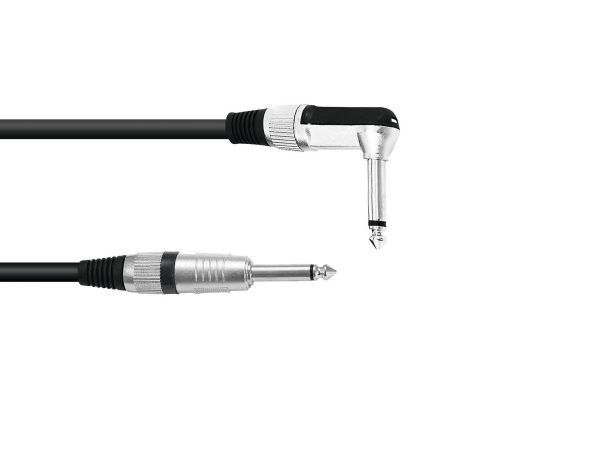 OMNITRONIC Jack cable 6.3 mono 1x 90° 0.9m bk