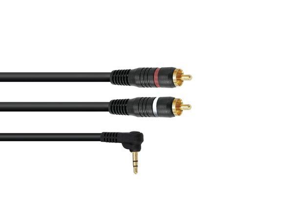 OMNITRONIC Adaptercable 3.5 Jack 90°/2xRCA 0