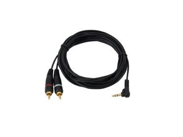 OMNITRONIC Adaptercable 3.5 Jack 90°/2xRCA 3m bk