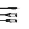 OMNITRONIC Adaptercable 3.5 Jack/2xXLR(M) 3m bk
