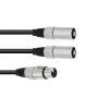 OMNITRONIC Adaptercable XLR(F)/2xXLR(M) 1m bk