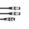 OMNITRONIC Adaptercable XLR(F)/2xXLR(M) 3m bk