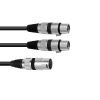 OMNITRONIC Adaptercable XLR(M)/2xXLR(F) 1.5m bk