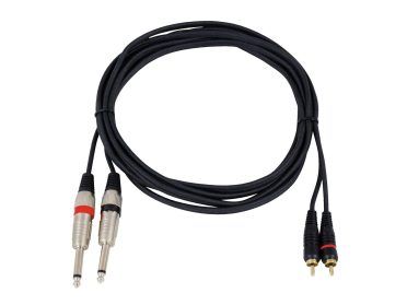 OMNITRONIC Adaptercable 2xJack/2xRCA 3m bk