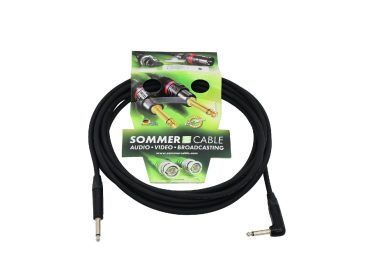 SOMMER CABLE Jack cable 6.3 mono 1x 90° 6m bk Neutrik