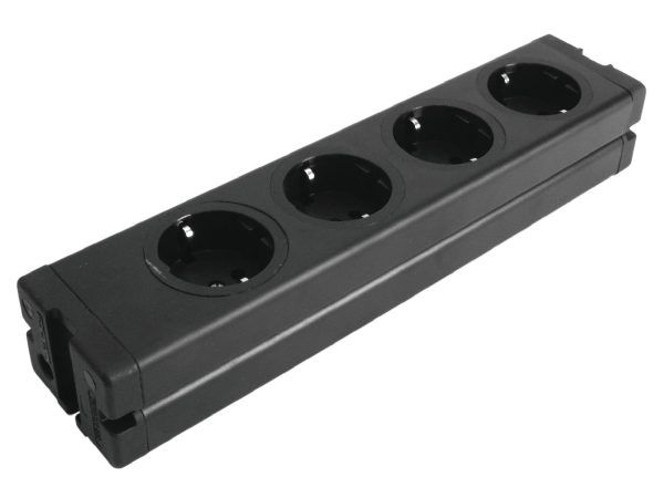 EUROLITE Distributor 4-fold ALU bk