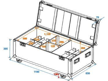 ROADINGER Flightcase 8x ML-56/ML-64
