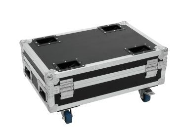ROADINGER Flightcase 4x AKKU BAR-6 Glow QCL Flex QuickDMX with charging function