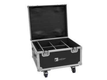 ROADINGER Flightcase 4x AKKU IP PAR 7 QCL WDMX with charging function