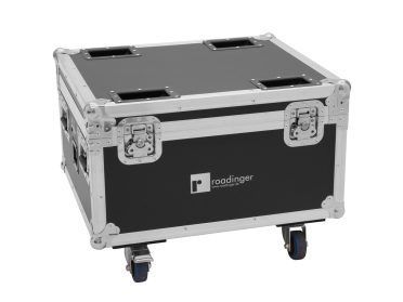 ROADINGER Flightcase 4x AKKU IP PAR 7 QCL WDMX with charging function