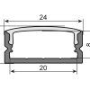 EUROLITE U-profile 20mm for LED Strip silver 2m