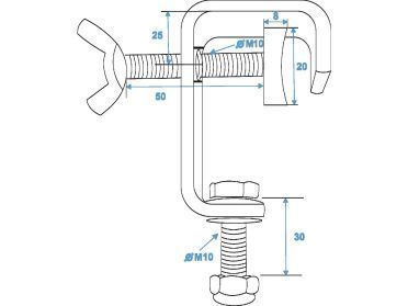 EUROLITE TH-52 Theatre Clamp silver