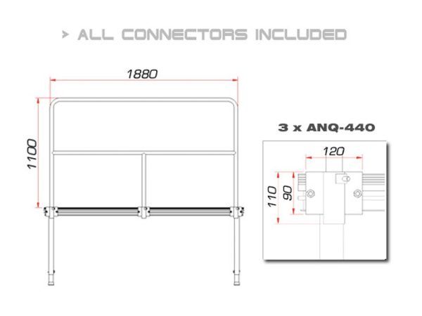 GUIL TMQ-02/440 Stage Rail 188 cm (Aluminium Version)
