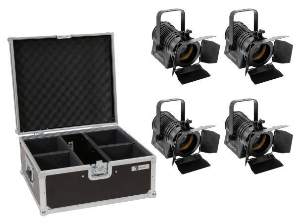 akkumulátoros Stúdió színpadi Spot EUROLITE Set 4x AKKU THA-20PC TRC Theater-Spot bk + Case