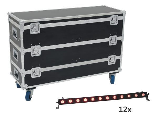 BAR fényeffekt RGB EUROLITE LED BAR-12 QCL RGB+UV Bar + Case with wheels