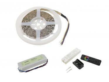 Színes RGB Led szalag EUROLITE Set LED Strip 300 5m 5050 RGB/WW/CW + RF Controller + Transformer 24V