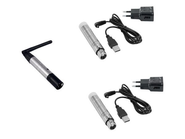 DMX adó 2 vevő EUROLITE Set QuickDMX 1x transmitter + 2x AKKU receiver
