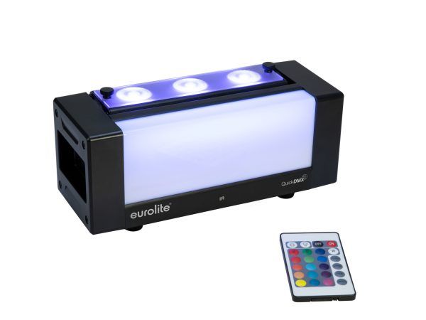 Akkumulátoros LED hangulatvilágítás távirányítóval EUROLITE AKKU Bar-3 Glow QCL Flex QuickDMX