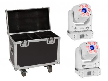 Robotlámpa szett 90W RGBWA EUROLITE Set 2x LED TMH-H90 Hybrid Moving-Head Spot/Wash COB wh + Case