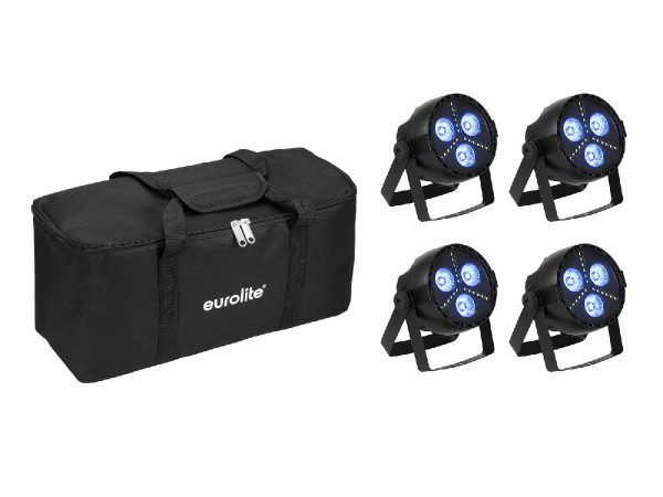 EUROLITE Hibrid spotlámpa EUROLITE Set 4x LED PARty Hybrid Spot + Soft Bag