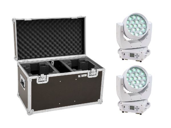 EUROLITE Set 2x LED TMH-X4 Moving-Head Wash Zoom wh + Case