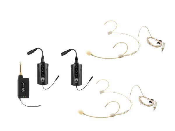 Mikrofonrendszer headset csomag OMNITRONIC Set FAS TWO + 2x BP + 2x Headset 660-690Mhz