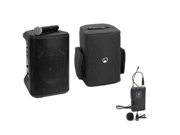OMNITRONIC Set PORTY-8A Drahtlos-PA-System + Bodypack transmitter incl Lavalier microphon + Soft bag