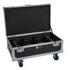 ROADINGER Flightcase 6x AKKU UP-4 QCL Spot QuickDMX MK2 with charging function and wheels