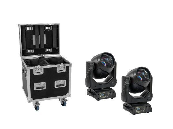 FUTURELIGHT Set 2x DMB-100 LED Moving-Head + Flightcase with wheels