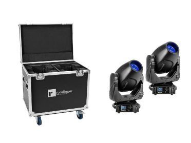 FUTURELIGHT Set 2x DMH-190 Hybrid Moving Head Spot/Beam + Flightcase with wheels