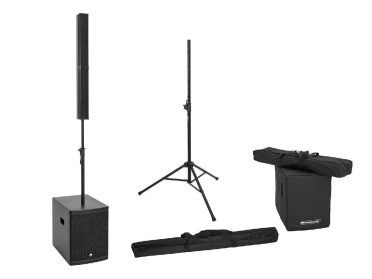 OMNITRONIC Set ROD-1283 active column speaker system + speaker stand + cover set