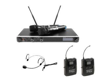OMNITRONIC Set UHF-301 Receiver + Headset + 2x Transmitter 823-832/863-865 MHz